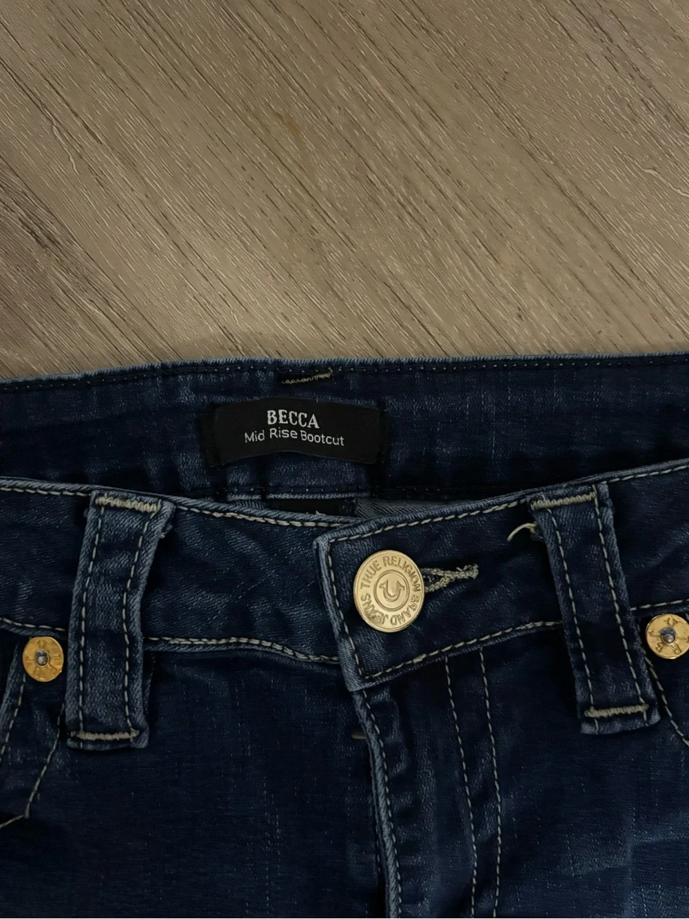 BECCA TRUE RELIGION Mid Rise Bootcut Jeans